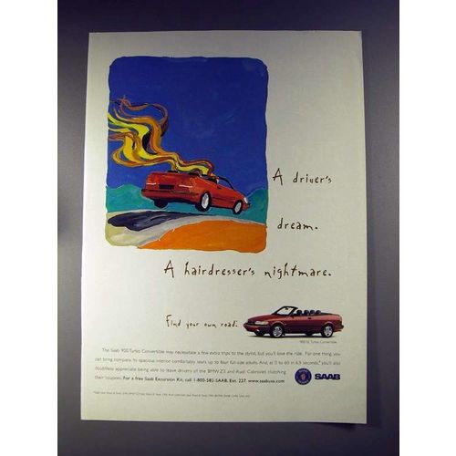 1996 Saab 900 SE Turbo Convertible Car Ad!
