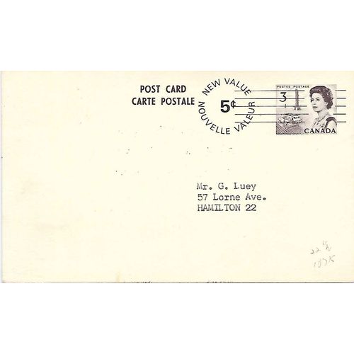 Canada. #P107k Postal Card MINT Centennial Style B, Type 18