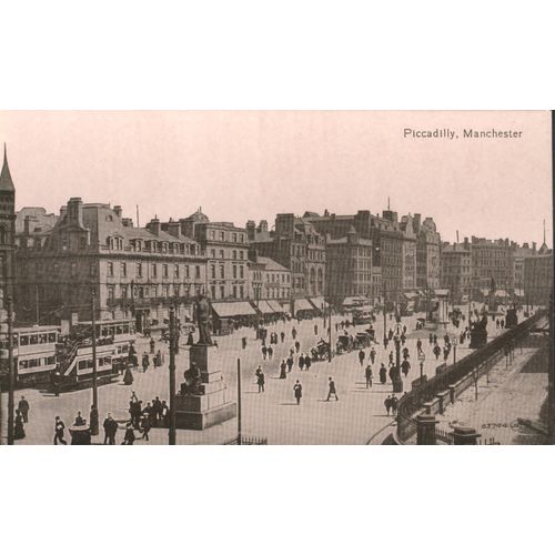 Unused Antique Valentine's Postcard, Piccadilly, Manchester, Lancashire