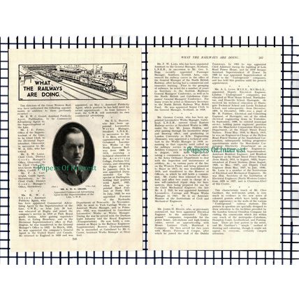 (6716) KWC Grand Great Western Railway George Caster Lunn Millen - 1930 Article