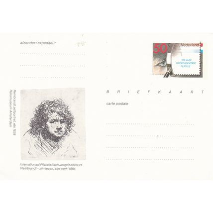 Netherlands 1984 50ct Rembrandt Week postal card Unused VGC