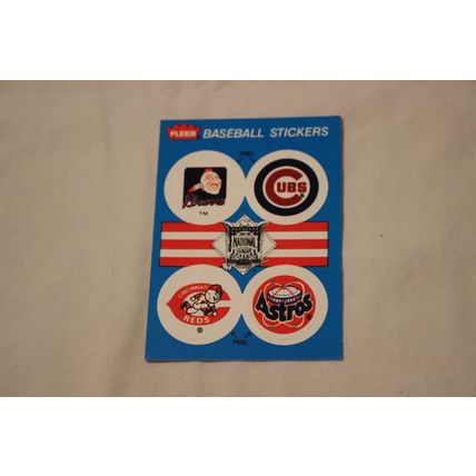 1989 FleerAtlanta Braves Team History Stickerback w/4 Various TEAM LOGO Stickers