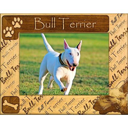 Bull Terrier Laser Engraved Wood Picture Frame (5 x 7)