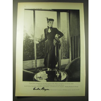 1948 Enka Rayon Bourget Crepe Rendezvous Dress by Samuel Kass Advertisement