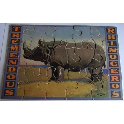 VINTAGE ' RHINO ' CHILDREN'S PUZZLE (1930s)