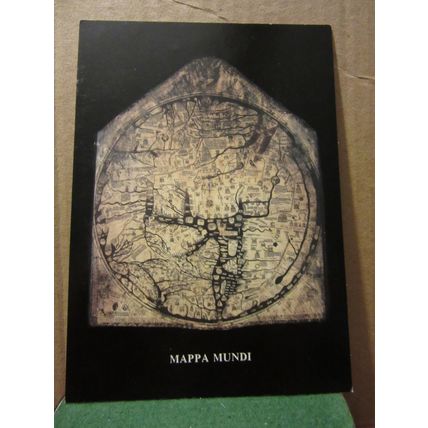 MAPPA MUNDI, HEREFORD CATHEDRAL, unused postcard map of the world c.1300 =