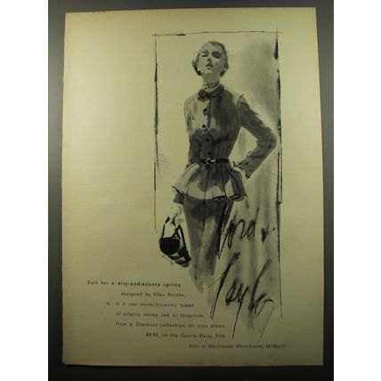 1950 Lord & Taylor Suit by Ellen Brooke Ad - Suit for a city-and-country spring