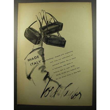 1950 Lord & Taylor handbags Ad - Made in Italy
