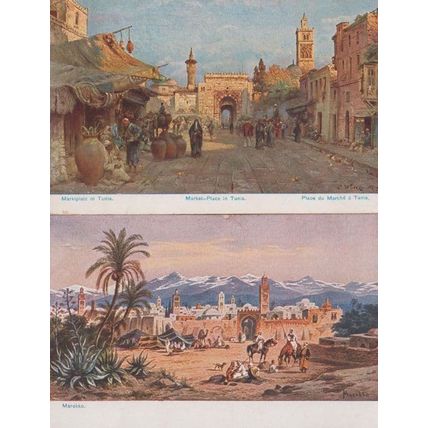 Tunis Place Du Marche Market Place Jerusalem Antique Postcard