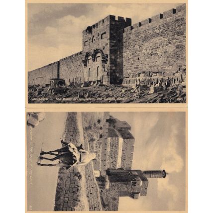 Jerusalem The Tower of King David Golden Gate 2x RPC Postcard s