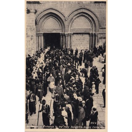 Jerusalem Entrance to the Church of the Holy Sepulchre RPC Postcard