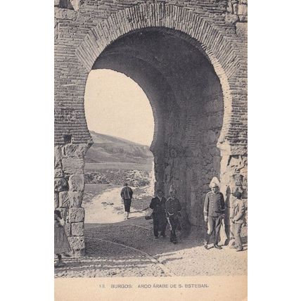 Ak Burgos Kastilien Und Leon Arco Arabe de San Military Costume Spanish Postcard