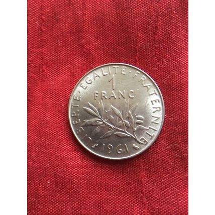 France 1961 1 French Franc AUNC Nickel Coin KM# 925.1