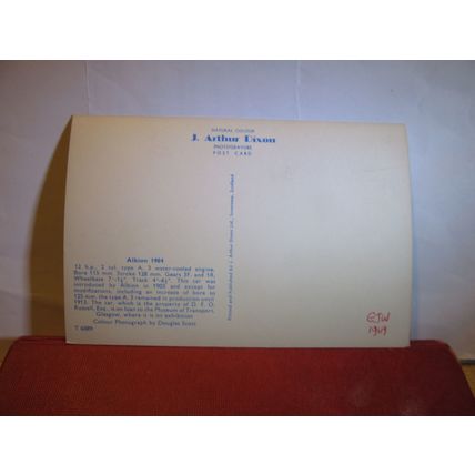 1904 ALBION, veteran car unused postcard dated 1969 J. Arthur Dixon #