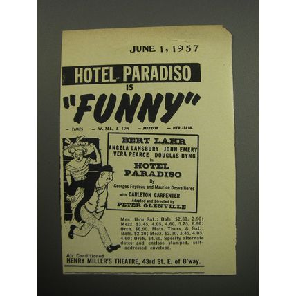1957 Hotel Paradiso Play Ad - Hotel Paradiso is Funny