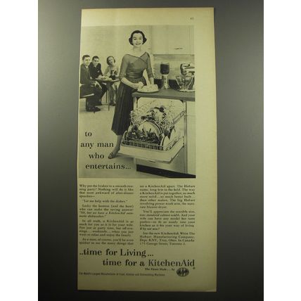 1957 KitchenAid Dishwasher Advertisement - To any man who entertains