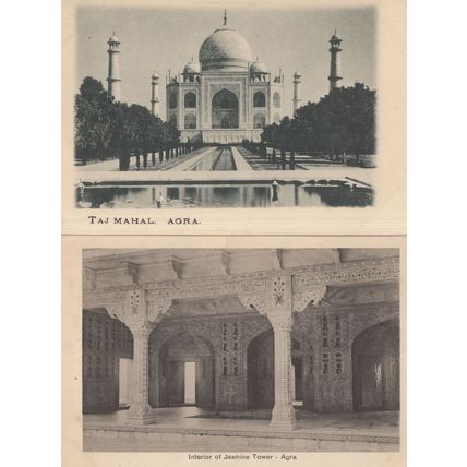 Interior Of Jasmine Tower Agra Taj Mahal 2x India Old Postcard s