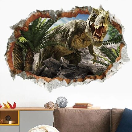 3D Dinosaur Boy Room Wall Sticker Art Vinyl Decals Kids Room Wall Decor Home UK