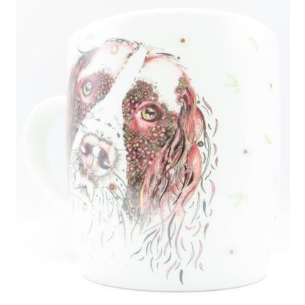Brown & White Spaniel Dog Mug Fine China 9.5 CM Gift Drink Beverage Ceramic
