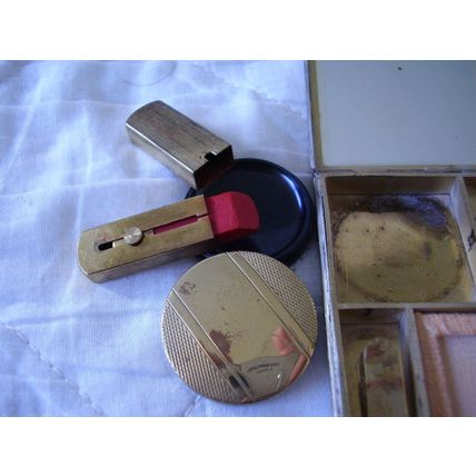 Vanity Case Powder Compact Rouge Lipstick Powder Art Deco Austria