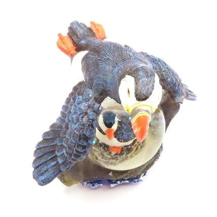 Puffin Minature Water ball with Glitter 10.5 CM Sea Birds Home Decor Gift Beach