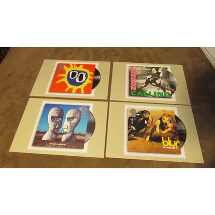 2010 GB PHQ FDC Postcard - Classic Vinyl Album Covers - Rock Music
