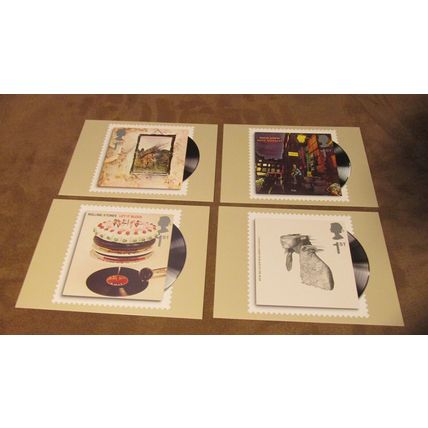 2010 GB PHQ FDC Postcard - Classic Vinyl Album Covers - Rock Music