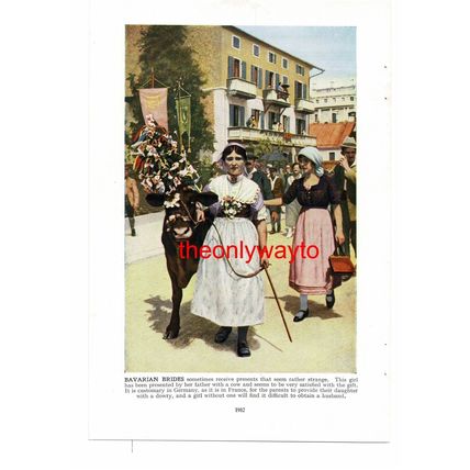 Bavarian Brides, Germany, Book Illustration (Print), c1920