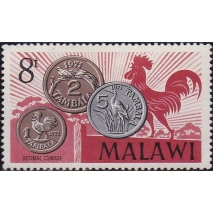 Malawi QEII 1971 Decimal Coinage 8t Cockerel Unmounted Mint MNH SG 371 stamp