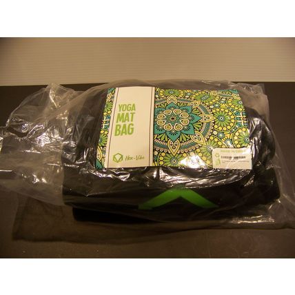 HEX VIBE YOGA MAT BAG NEW DOUBLE POCKET BLACK LIME GREEN