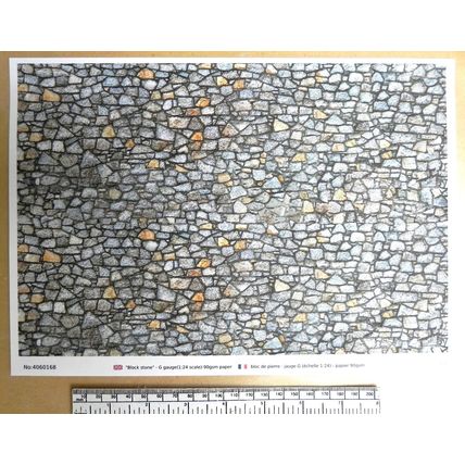 Papier de pierre - aléatoire- calibre G échelle 1:24 - feuille A4 (297 x 210 mm)