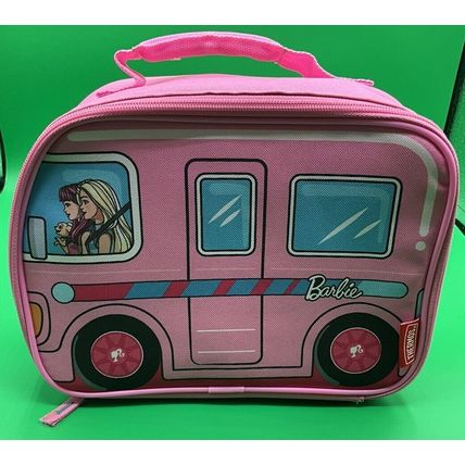 A Rare Barbie Van Shaped Bright Pink Thermos Insulated Lunch Box Cute!