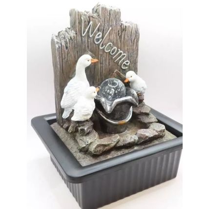 Water Fountain Duck Family 25 CM LED Colour Changing Home Decor Gift