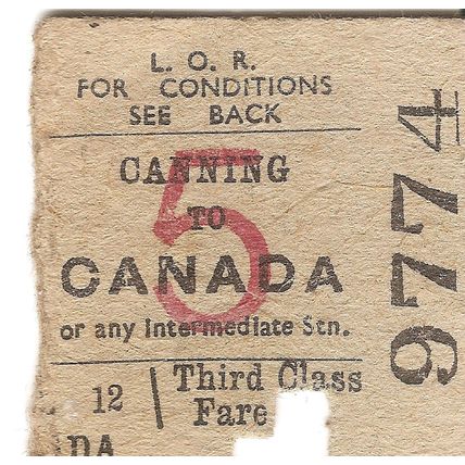 Liverpool Overhead Railway Edmondson Ticket - Canning to Canada