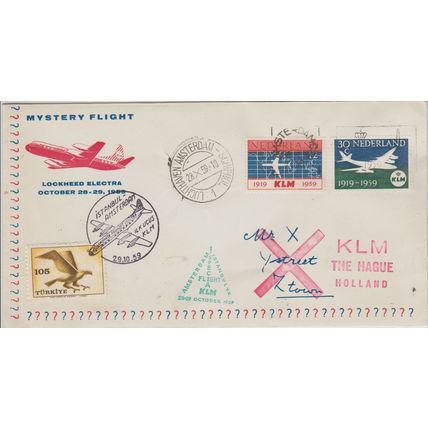 Mi: Airmail Mystery flight cover used 28.10.1959
