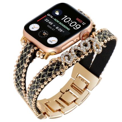 LOVE Leather Chain Watch Band, For Apple Watch Series 8&7 45mm, For Apple Watch