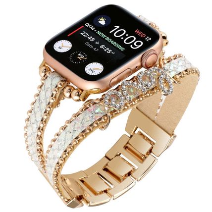 LOVE Leather Chain Watch Band, For Apple Watch Series 8&7 45mm, For Apple Watch