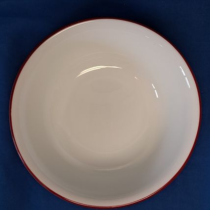 Lot 4 Corelle BANDHANI or SPLENDOR 6 1/4" Cereal BOWLS Red Rim Band Soup