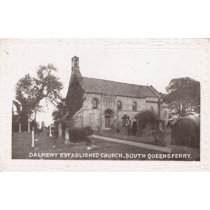 EC49 SOUTH QUEENSFERRY - DALMENY ESTABLISHED CHURCH . PRINTED POSTCARD.