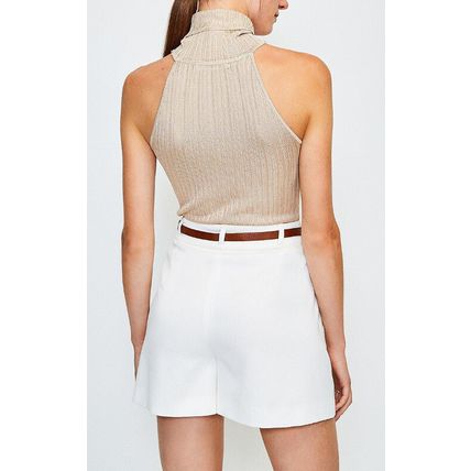 KAREN MILLEN Knitted Rib Roll Neck Sleeveless Top BNWT