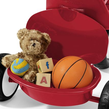 Radio Flyer Deluxe Steer & Stroll Kids Tricycle, Toddler Trike for Ages 2-5, Red