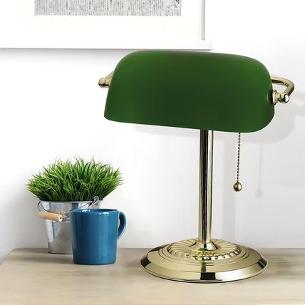 Catalina Lighting Traditional Desk Lamp, Green, Smart Home Capable for Home Offi