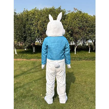 New Easter Bunny Costume Adult Rabbit Halloween Mascot Costume Fancy Dress Blue