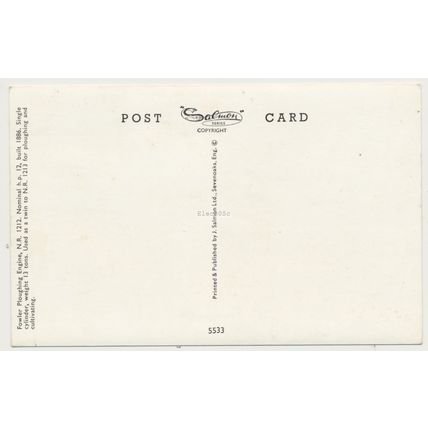 Fowler Ploughing Engine, N.R. cylinder late 20th C. Salman 5533 RPPC