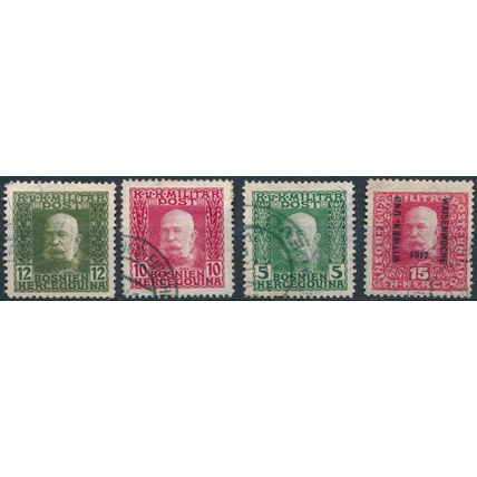 4 Stamp Selection - Bosnia Herzegovina - Used Hinged