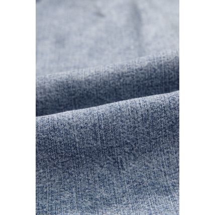 Ashleigh Blue Ruffled Shirred Neckline Sleeveless Denim Tank Top