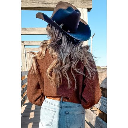 Coffee See You Cowboy Embroidered Western Graphic Sweater