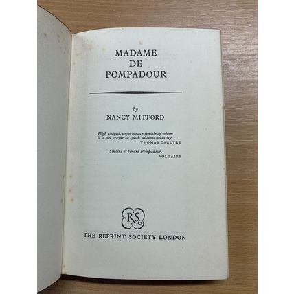 1955 NANCY MITFORD "MADAME DE POMPADOUR" ILLUSTRATED HARDBACK BOOK (P3)
