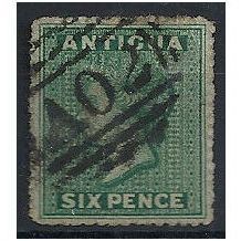 Antigua 1863 SG9 6d Dark Green Good/Fine Used . ..