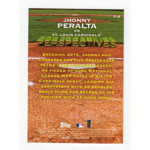 2016 Topps Perspectives Jhonny Peralta insert card #P-9 -Cardinals